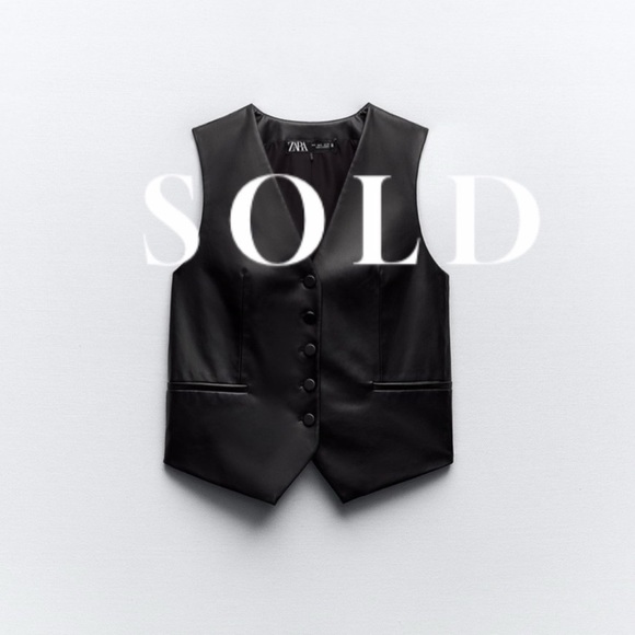 Zara Jackets & Blazers - ZARA hot girl Fun Faux Leather Vest with front buttons selling fast🔥🔥🔥